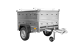 Remorque mono-essieu 150x106 UNITRAILER GARDEN 150 KIPP avec ridelles BIS et bâche en aluminium