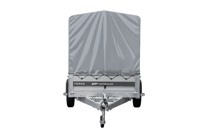 Remorque à un essieu sur ressorts 264x125 UNITRAILER FORCE 264/R KIPP avec châssis H-1100 et bâche grise