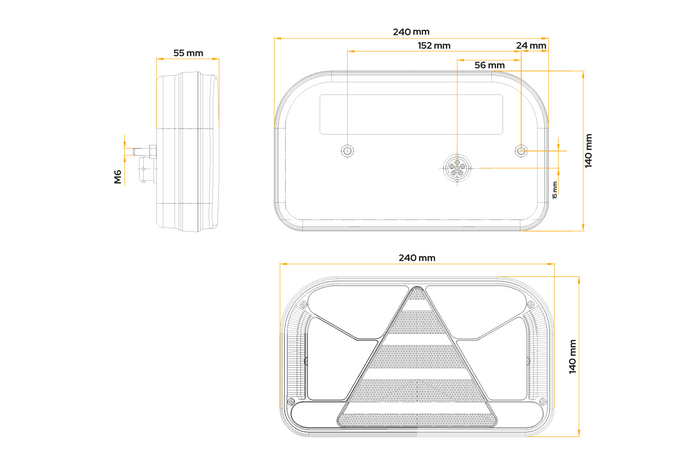 Feu arrière FRISTOM FT-170 LED baïonnette, 6 fonctions gauche