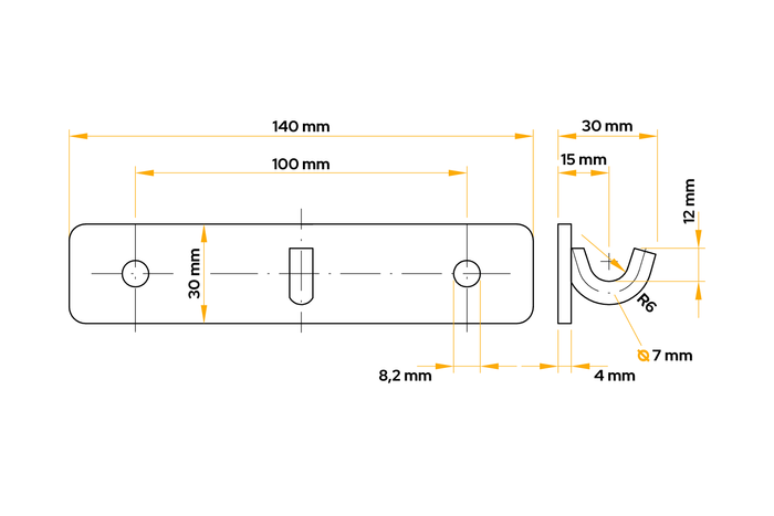 Support d'attelage latéral WINTERHOFF BVG 40-A pour attelage latéral de remorque