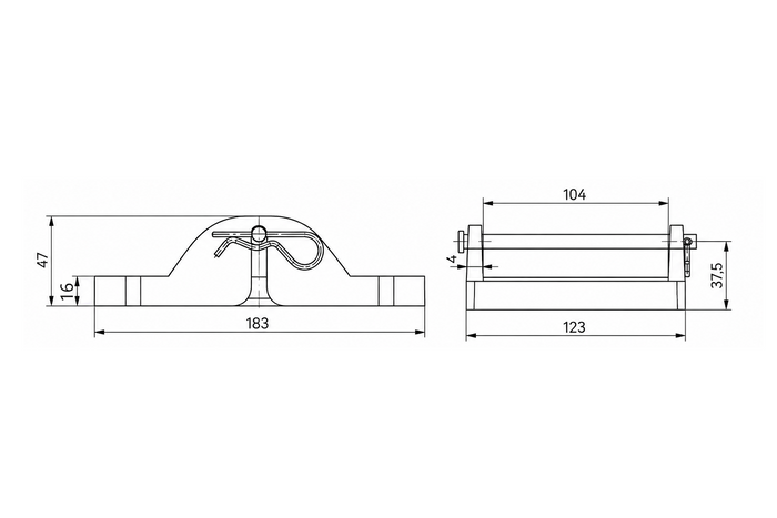 Ensemble de quatre supports stabilisateurs de remorque KNOTT 18x14x4,5cm