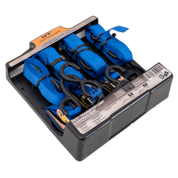 OUTLET Lot de quatre sangles de transport UNITRAIER avec tendeur 4 m/25 mm/0,68 t bleues