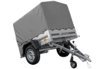 Remorque à un essieu 150x106 UNITRAILER GARDEN 150 KIPP avec châssis H-800 et bâche grise