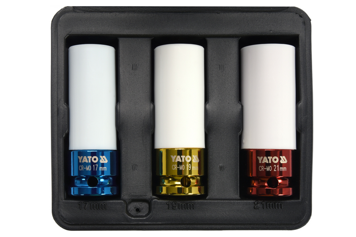 Douilles à chocpour jantes en aluminium YATO YT-1056 17-21 mm, 3 pièces.