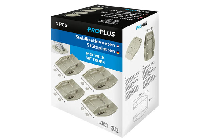 Ensemble de quatre supports stabilisateurs de remorque ProPlus 361519 avec ressort 20,5 x 27,5 cm