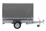 Remorque sur ressorts 230x125 UNITRAILER FORCE 230/R KIPP avec châssis H-1100 et bâche grise