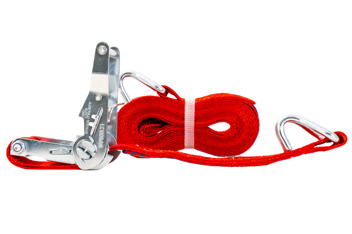 Courroie de transport rouge UNITRAIER 6 m/35 mm/2 t avec tendeur