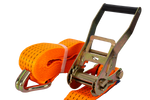 Ensemble de quatre courroies de transport UNITRAILER 5 m/50 mm/5 t orange avec tendeur