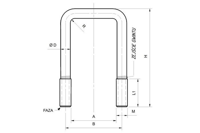 U-BOULON / ÉTRIER type C M8 x 49 x 90 (1 1/2")