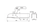 Attelage à boule STEELPRESS ZSK-1300H pour remorque de 1300 kg avec timon carré de 50 mm