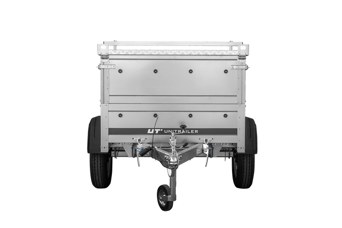 Remorque mono-essieu 150x106 UNITRAILER GARDEN 150 KIPP avec ridelles BIS et bâche en aluminium