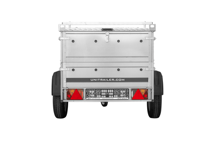 Remorque mono-essieu 150x106 UNITRAILER GARDEN 150 KIPP avec ridelles BIS et bâche en aluminium