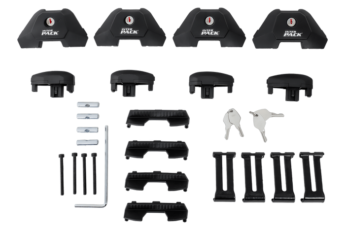 Barres, galerie de toit Inter Pack Virgo IR 120 (G2) avec rails intégrés (noir)