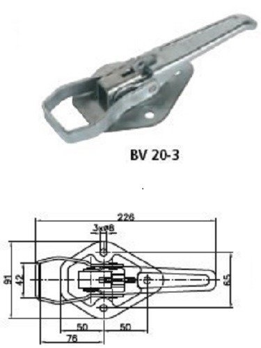 Attelage latéral avec fermoir WINTERHOFF BV 20-3 + BVG 20-A fermeture latérale complète de la remorque
