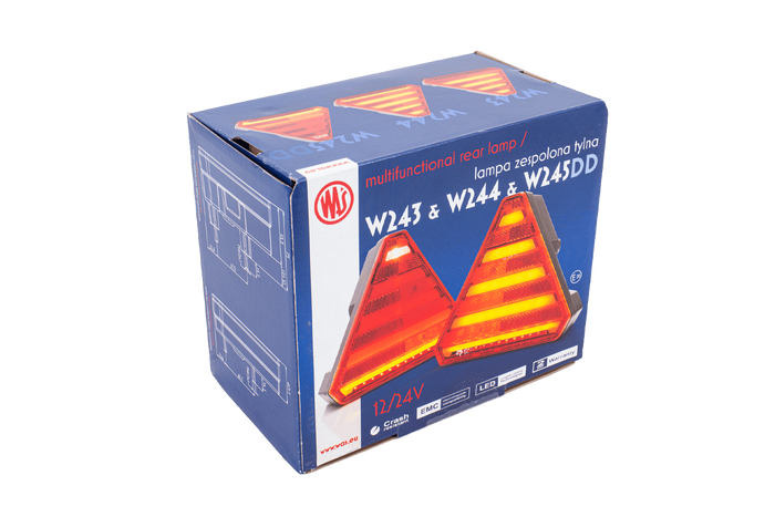 Feu arrière LED WAŚ W245 universel, 6 fonctions