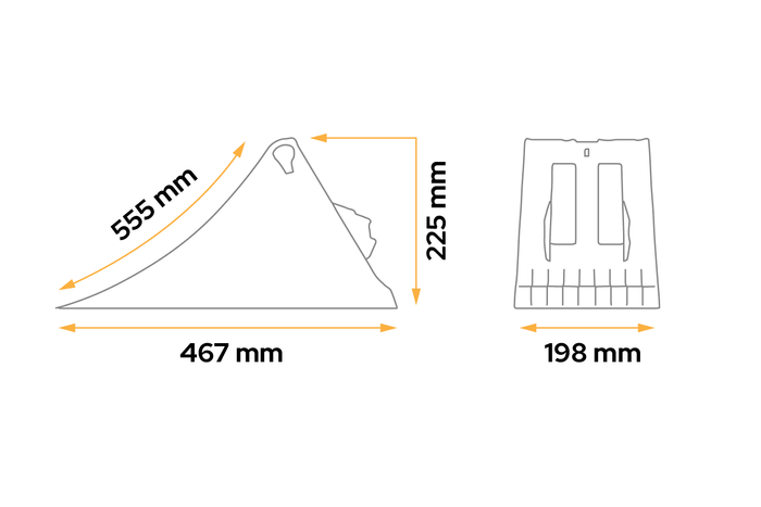 Cale de roue LOKHEN h: 225 mm E53 / complète avec support