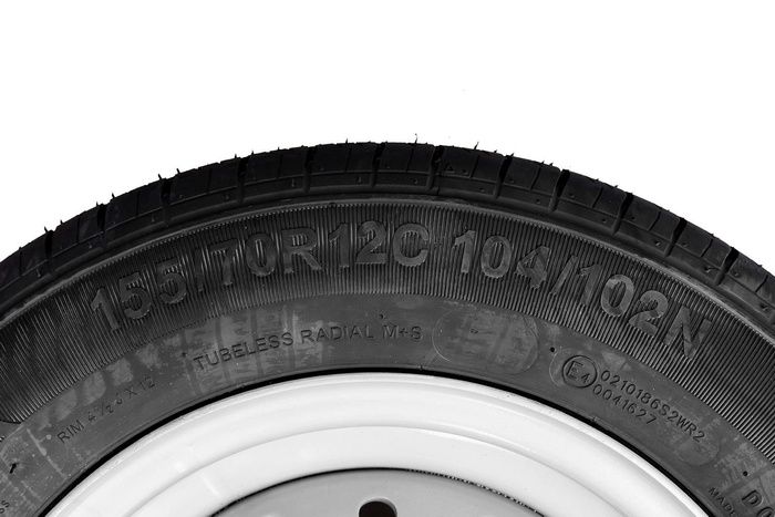 Roue renforcée pour remorque PNEU KENDA 155/70 R12C 104/102N KENDA JANTE 4.5Jx12"H2 5x112 ET:20