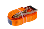 Ensemble de quatre courroies de transport UNITRAILER 15 m/50 mm/5 t orange avec tendeur