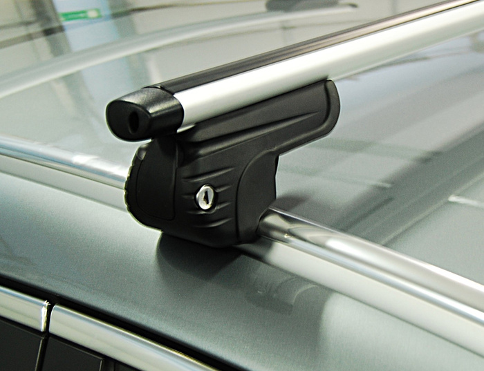 Barres de toit en aluminium Mont Blanc AMC 5412-A49 pour rails intégrés