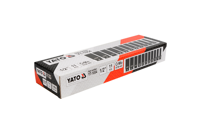 Douilles impact longues YATO YT-1054, douilles 1/2", 11 pièces.