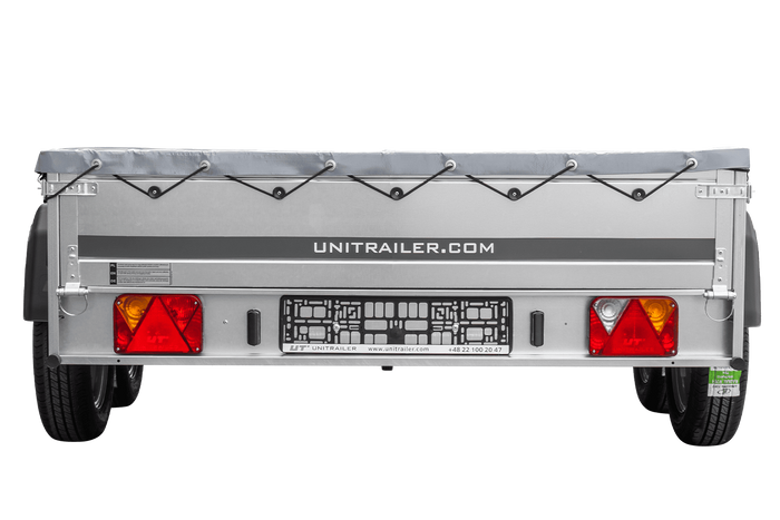 Remorque porte-voitures 264x150 UNITRAILER GARDEN 265/2 KIPP avec châssis H-0 et bâche grise