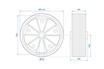 Roue de secours pour ProPlus 341549, roue jockey en caoutchouc plein 220x70 mm