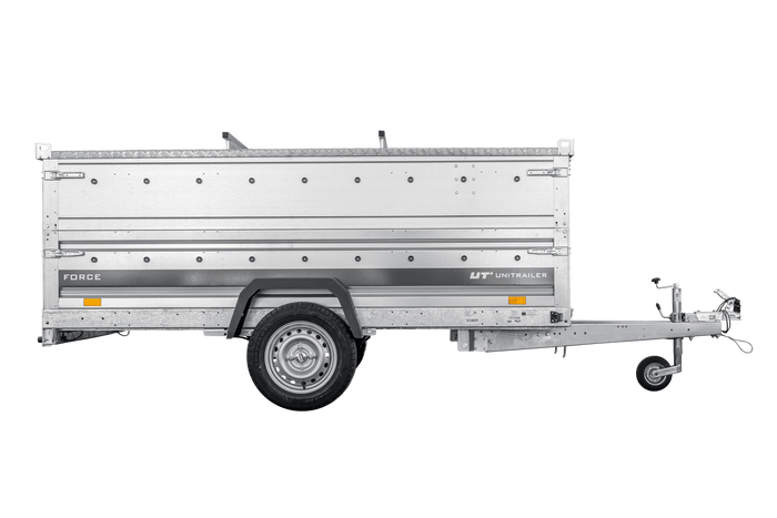Remorque à un essieu sur ressorts 264x125 UNITRAILER FORCE 264/R KIPP avec côtés BIS et couvercle en aluminium