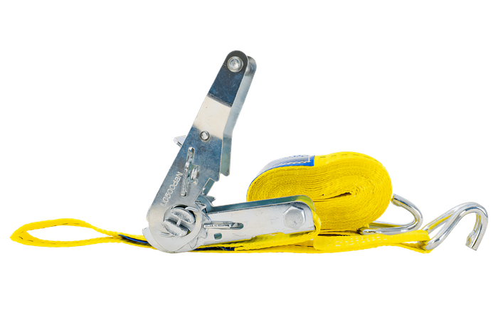 Ensemble de quatre sangles de transport UNITRAIER avec tendeur 4 m/25 mm/1 t jaunes