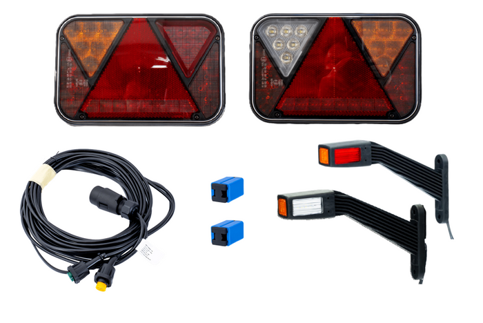 Kit d&#39;éclairage : feux arrière LED FRISTOM FT-270 + feux de gabarit LED FRISTOM FT-145 + faisceau MANTES 4,5 m 7 broches