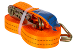 Ensemble de quatre courroies de transport UNITRAIER 12 m/35 mm/2 t orange avec tendeur