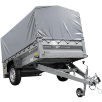 Remorque à un essieu 230x125 UNITRAILER FORCE 230 KIPP avec châssis H-800 et bâche grise
