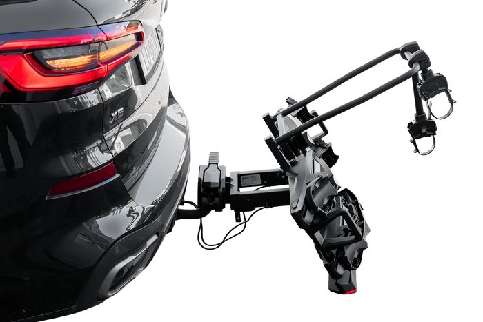 Inter Pack Velox 2 LED - porte-vélos pliable pour 2 vélos avec éclairage LED (noir)