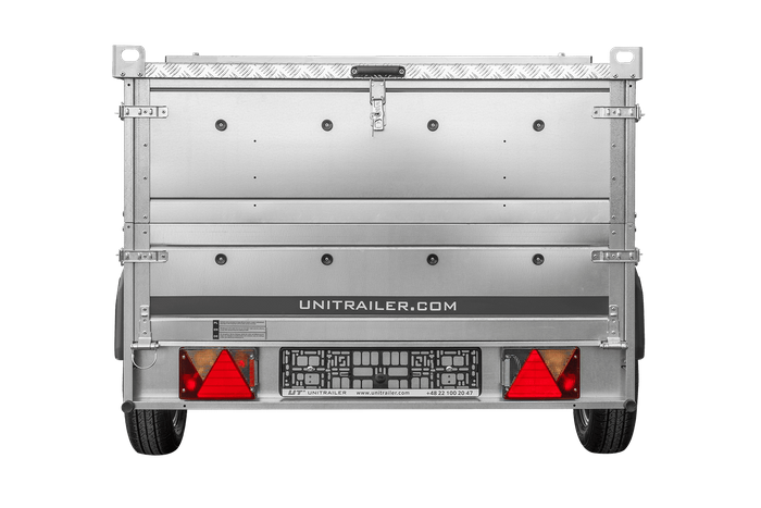 Remorque à un essieu 230x125 UNITRAILER GARDEN 230 KIPP avec côtés BIS et bâche en aluminium
