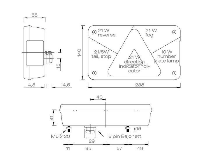 Feu arrière ASPÖCK Multipoint V, 7 fonctions, droit