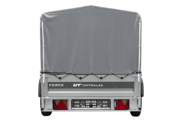Remorque à un essieu 230x125 UNITRAILER FORCE 230 KIPP avec châssis H-800 et bâche grise