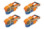 Ensemble de quatre courroies de transport UNITRAILER orange 4 m/50 mm/5 t avec tendeur