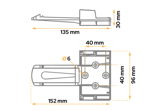 Cale de roue avec support de montage AL-KO UK10, h:102mm