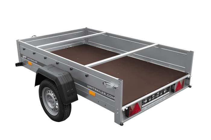 Remorque de voiture 200x125 UNITRAILER GARDEN 201 KIPP avec châssis H-0 et bâche grise