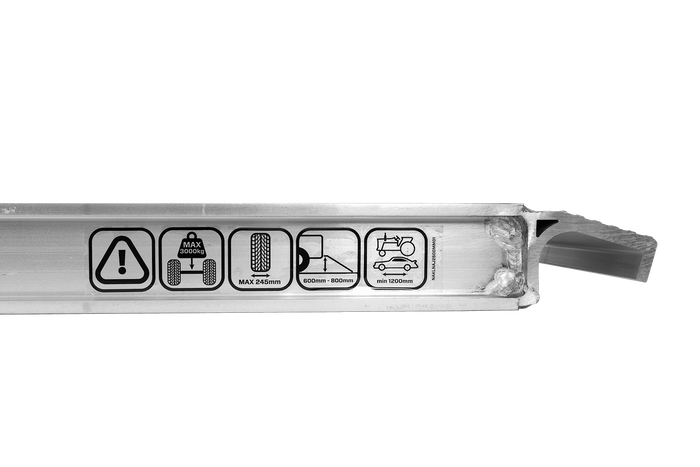 Rampe de chargement pour les remorques 250 cm 3000 kg