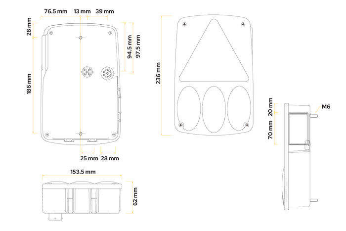 Feu arrière ASPÖCK Earpoint IV, 6 fonctions, gauche