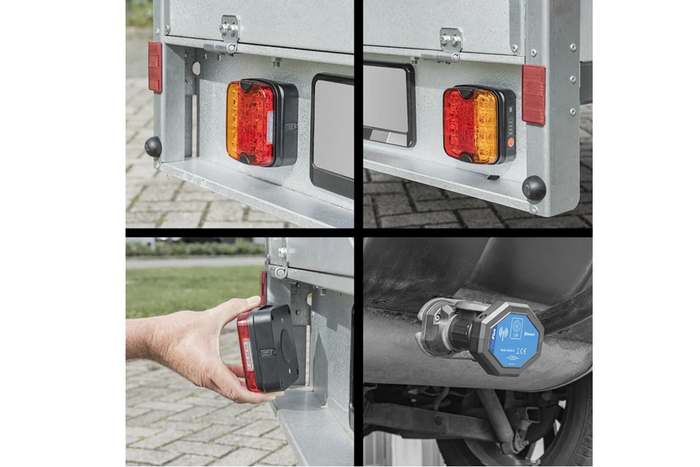 Feux arrière LED ProPlus 13 broches, 4 fonctions gauche + droite, magnétiques, Bluetooth