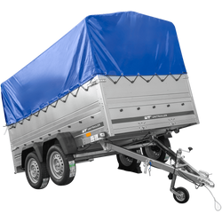Remorque légère 264x150 UNITRAILER GARDEN 265/2 KIPP avec côtés BIS, châssis H-800 et bâche bleue