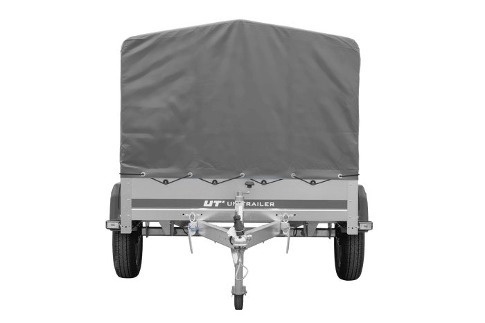 Remorque à un essieu 200x125 UNITRAILER GARDEN 201 KIPP avec châssis H-800 et bâche grise