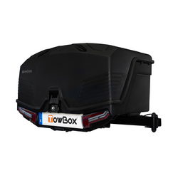 Towbox Camper Alpha noir (court) - coffre de toit monté sur attelage