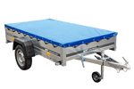 Remorque galvanisé 230 x 125 cm Garden Trailer 230 KIPP [avec roue jockey et bâche plate bleue]