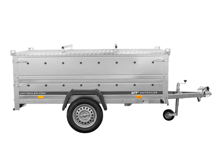 Remorque à un essieu 230x125 UNITRAILER GARDEN 230 KIPP avec côtés BIS et bâche en aluminium