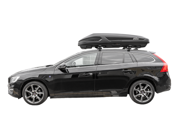 Coffre de toit, box Inter Pack Monsun M, noir mat