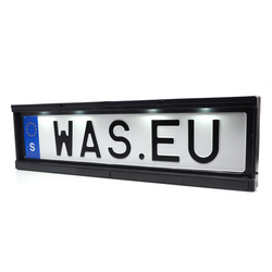 Cadre de plaque d'immatriculation avec éclairage LED WAŚ W253 2100, câble 12/24 V, 2 m