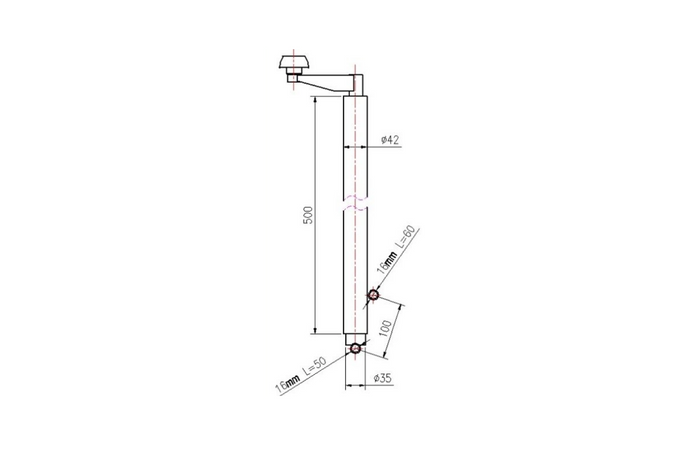 Système de levage à manivelle UNITRAILER avec poignées pour le basculement et le déchargement de remorque, plateau de 1000 kg (500-865 mm).