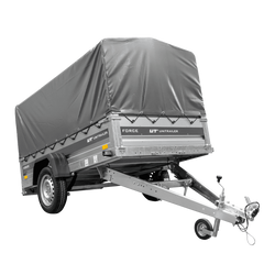 Remorque porte-voitures sur ressorts 230x125 UNITRAILER FORCE 230/R KIPP avec châssis H-800 et bâche grise